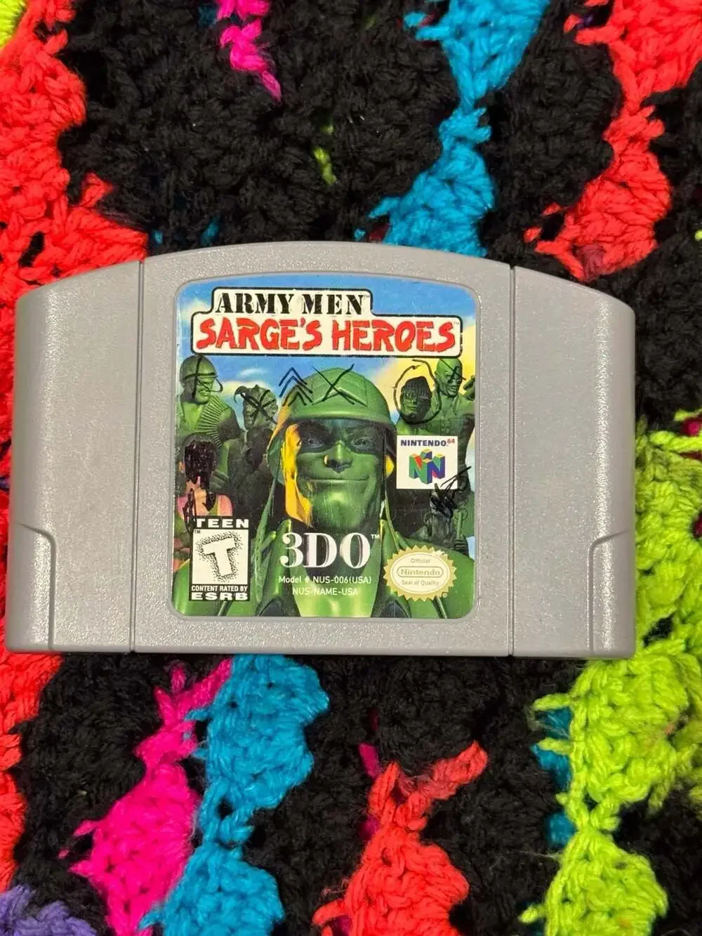 Army Men Sarge's Heroes Nintendo 64 N64 Game tested and working genuine